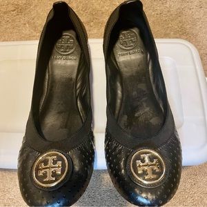 Tory Burch leather flats black size 7.5